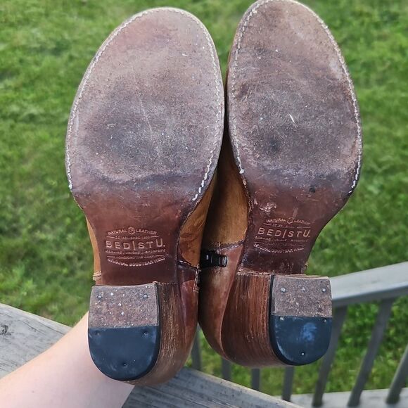 Bed Stu Yell Tan Distressed Leather Ankle Boots Size 6 - Picture 8 of 8